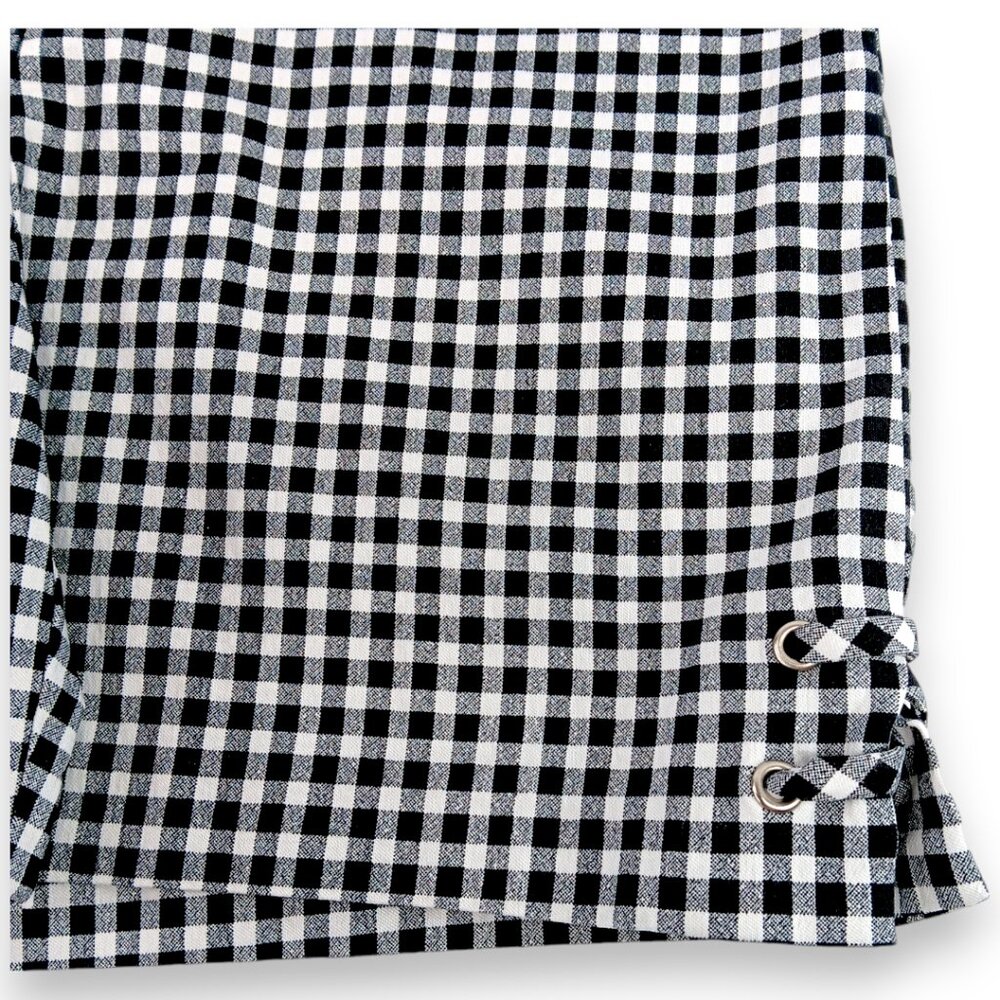 Ingredients- Women's-Gingham Checkered Black-White Shorts-Flat Panel-Summer - Picture 9 of 12